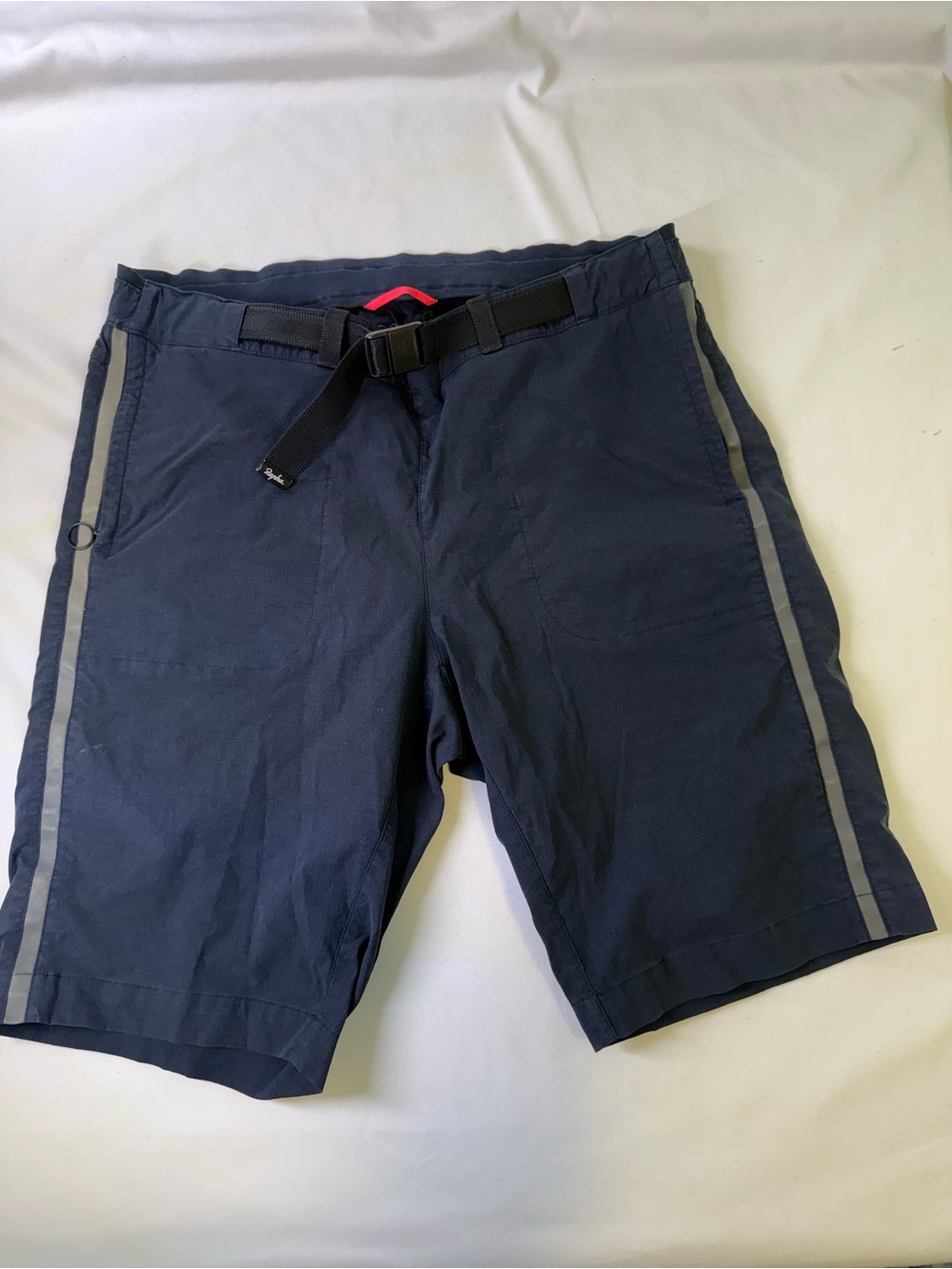 Rapha Navy and Black Cycling Shorts with Integrated Webbing Belt
